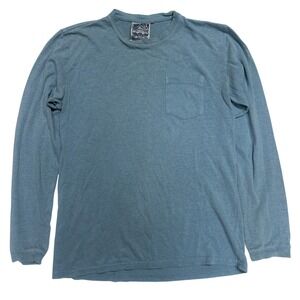 Jungmaven Men's Small Shirt Blue Baja Longsleeve Pocket Tee Hemp Organic Cotton